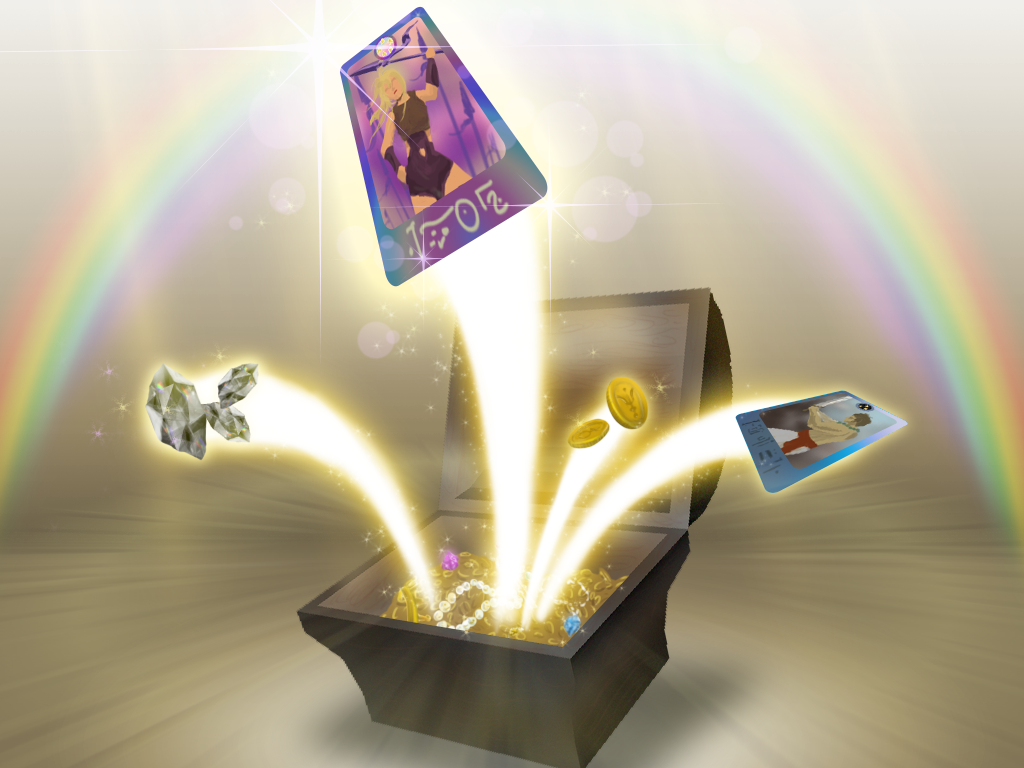 A digital loot box bursting open with glowing prizes and rare in-game items spilling out.
