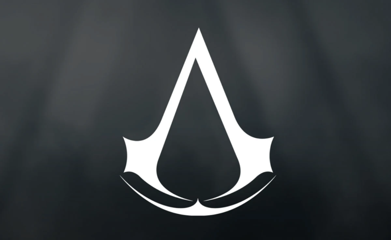 Assassin’s Creed logo in sharp black-and-white, symbolizing the franchise’s long legacy and the contrasting eras explored in the ranking article.